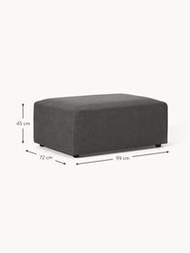 Pouf Melva, larg. 99 x prof. 72 cm, Tissu anthracite, larg. 99 x prof. 72 cm