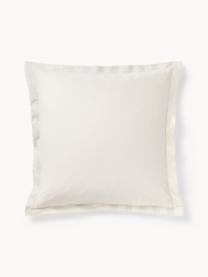 Gestreifter Baumwollsatin-Kopfkissenbezug Brendan mit Stehsaum, Webart: Satin Fadendichte 210 TC,, Taupe, Off White, B 40 x L 80 cm