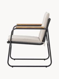 Poltroncina da giardino Hampton, Rivestimento: tessuto, Struttura: metallo rivestito, Tessuto beige, nero, Larg. 65 x Prof. 68 cm