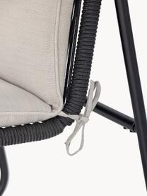 Tuin loungefauteuil Hampton, Bekleding: stof, Frame: gecoat metaal, Geweven stof beige, zwart, B 65 x D 68 cm