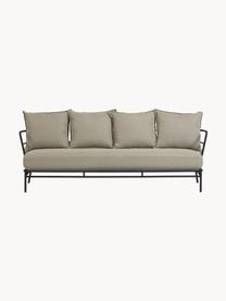 Sofa ogrodowa Mareluz (3-osobowa), Stelaż: metal ocynkowany i lakier, Greige tkanina, czarny, S 197 x G 75 cm