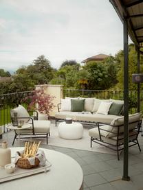 Sofa ogrodowa Mareluz (3-osobowa), Stelaż: metal ocynkowany i lakier, Greige tkanina, czarny, S 197 x G 75 cm