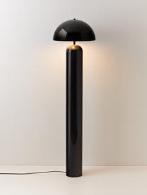 Retro-Stehlampe Walter, Schwarz, glänzend, H 149 cm