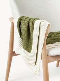 Ženilková deka Demi, 100 %  bavlna, Olivovozelená, krémovobiela, Š 130 x D 170 cm