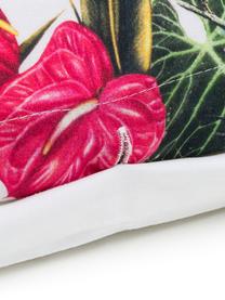 Dubbelzijdig dekbedovertrek Tropic, Katoen, Bovenzijde: wit, multicolour. Onderzijde: wit, 140 x 200 cm + 1 kussenhoes 60 x 70 cm