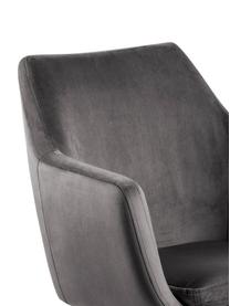 Silla de oficina de terciopelo Nora, altura regulable, Tapizado: poliéster (terciopelo) 25, Estructura: metal recubierto en polvo, Terciopelo gris oscuro, An 58 x F 58 cm