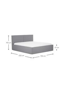 Polsterbett Dream mit Stauraum, Bezug: Polyester (Strukturstoff), Korpus: Massives Kiefernholz, FSC, Webstoff Dunkelgrau, B 160 x L 200 cm