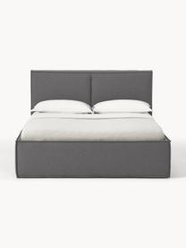 Gestoffeerd bed Dream met opbergruimte, Bekleding: polyester (gestructureerd, Frame: massief grenenhout en pla, Geweven stof antraciet, B 160 x L 200 cm