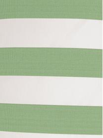 Gestreepte outdoor kussenhoes Santorin in groen/wit, 100% polypropyleen, Teflon® gecoat, Groen, wit, 40 x 60 cm