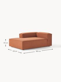 Modulo angolare Lennon, Rivestimento: 100% poliestere Con 115.0, Struttura: legno di pino massiccio, , Piedini: plastica Questo prodotto , Tessuto color terracotta, Larg. 119 x Prof. 180 cm, chaise-longue a sinistra