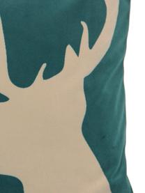 Housse de coussin en velours Reindeer, Vert, beige