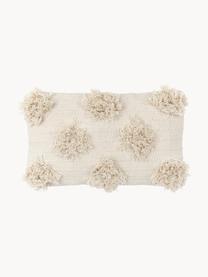 Housse de coussin rectangulaire tuftée Vana, Coton, Beige, larg. 30 x long. 50 cm