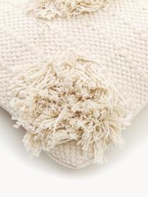 Copricuscino con dettagli trapuntati Vana, 100% cotone, Beige chiaro, Larg. 30 x Lung. 50 cm