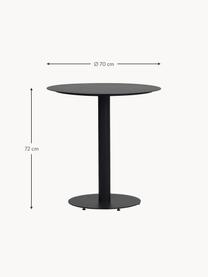 Table de jardin en métal Troy, Métal, enduit, Noir, Ø 70 x haut. 72 cm