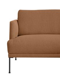 Kleines Ecksofa Fluente, Bezug: 100 % Polyester Der strap, Gestell: Massives Kiefernholz, FSC, Füße: Metall, pulverbeschichtet, Webstoff Hellbraun, B 198 x T 152 cm, Eckteil rechts