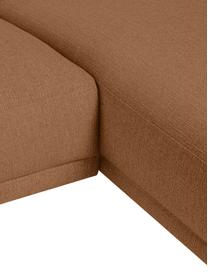 Kleines Ecksofa Fluente, Bezug: 100 % Polyester Der strap, Gestell: Massives Kiefernholz, FSC, Füße: Metall, pulverbeschichtet, Webstoff Hellbraun, B 198 x T 152 cm, Eckteil rechts