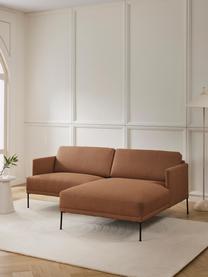 Kleines Ecksofa Fluente, Bezug: 100 % Polyester Der strap, Gestell: Massives Kiefernholz, Bir, Webstoff Nougat, B 198 x T 152 cm, Eckteil links