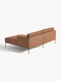 Sofa narożna Fluente, Tapicerka: 100% polipropylen Dzięki , Stelaż: lite drewno sosnowe, płyt, Nogi: tworzywo sztuczne Ten pro, Nugatowa tkanina, S 198 x G 152 cm, lewostronna