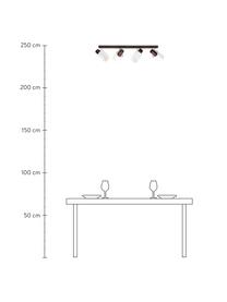 Deckenstrahler Treehouse aus Holz, Lampenschirm: Stoff, Baldachin: Buchenholz, Dunkelbraun, Weiss, 72 x 21 cm