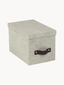 Caja Kristina II, 2 uds., Caja: canvas, cartón rígido (10, Asa: cuero, Beige claro, marrón, L 14 x An 22 cm