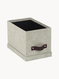 Aufbewahrungsbox Kristina II, 2 Stück, Box: Canvas, fester Karton (10, Griff: Leder, Hellbeige, Braun, B 14 x T 22 cm