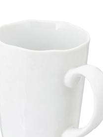 Tazas de café con superficie irregular Porcelino, 6 uds., Porcelana con forma intencionalmente desigual, Blanco, Ø 8 x Al 11 cm, 550 ml