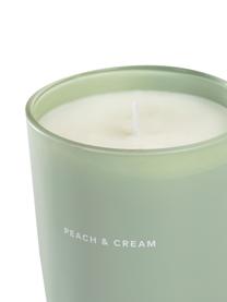 Świeca zapachowa Peaches & Cream (brzoskwinia, morela), Zielony, biały, Ø 8 x W 9 cm