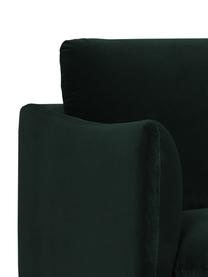 Canapé d'angle en velours Moby, Velours vert foncé, larg. 280 x prof. 160 cm, méridienne à droite