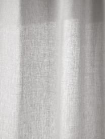 Semi-transparant gordijn Harmony met tunnelzoom, 2 stuks, 100% linnen, Lichtgrijs, B 140 x L 260 cm