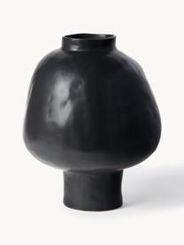 Handgefertigte Design-Vase Saki aus Keramik, H 40 cm, Keramik, Schwarz, matt, Ø 32 x H 40 cm