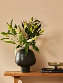 Ručně vyrobená designová keramická váza Saki, V 40 cm, Keramika, Matná černá, Ø 32 cm, V 40 cm