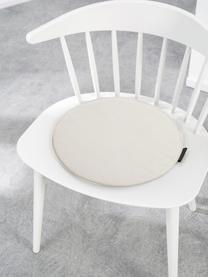 Galette de chaise ronde Luis, 2 pièces, 100 % polyester, Beige clair, Ø 37 cm