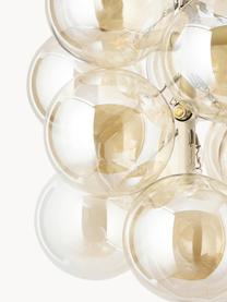 Design Pendelleuchte Bubbles aus Glas, Baldachin: Metall, pulverbeschichtet, Goldfarben, Ø 32 cm