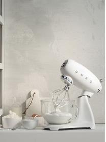 Küchenmaschine 50's Style, Gehäuse: Aluminiumdruckguss, Schüssel: Glass, Weiß, glänzend, B 40 x H 38 cm