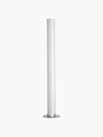 Lámpara de pie grande Stylos, Pantalla: plástico, Estructura: metal recubierto, Cable: plástico, Blanco, plateado, Al 200 cm