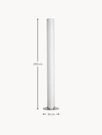 Grote vloerlamp Stylos, Lampenkap: kunststof, Wit, zilverkleurig, H 200 cm