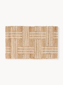 Fussmatte Almir, 70 % Jute, 30 % Baumwolle, Hellbraun, Cremeweiss, B 45 x L 75 cm