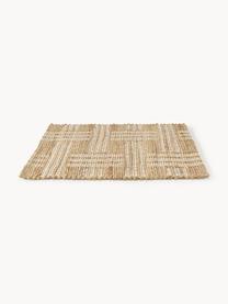 Fussmatte Almir, 70 % Jute, 30 % Baumwolle, Hellbraun, Cremeweiss, B 45 x L 75 cm