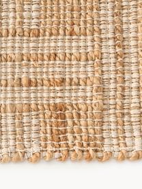 Fussmatte Almir, 70 % Jute, 30 % Baumwolle, Hellbraun, Cremeweiss, B 45 x L 75 cm