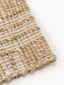 Fussmatte Almir, 70 % Jute, 30 % Baumwolle, Hellbraun, Cremeweiss, B 45 x L 75 cm