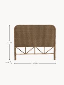 Rattan-Kopfteil Helen, Rattan, Braun, B 160 x H 137 cm