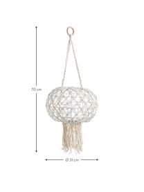 Farolillo artesanal Macrame, Estructura: metal, Blanco, Ø 31 x Al 70 cm