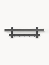 Estante de pared con ganchos de metal Tag, Metal recubierto, Negro, An 80 x Al 23 cm