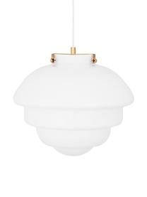 Lampa wisząca ze szkła Chloe, Szkło, Biały, odcienie złotego, Ø 33 x W 29 cm