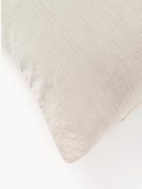 Housse de couette en coton délavé avec rayures Caspian, Beige, blanc cassé, larg. 200 x long. 200 cm