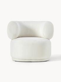 Sillón de terciopelo Cori, Tapizado: terciopelo (100% poliéste, Estructura: madera de eucalipto Este , Terciopelo blanco crema, An 100 x Al 84 cm