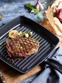 Vierkante grillpan American Grill, Geëmailleerd gietijzer, Zwart, B 38 x H 5 cm