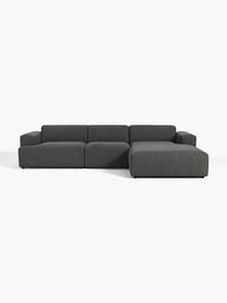 Ecksofa Melva (4-Sitzer), Bezug: 100 % Polyester Der strap, Gestell: Massives Kiefern- und Fic, Füße: Kunststoff Dieses Produkt, Webstoff Anthrazit, B 319 x T 195 cm, Eckteil links