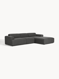 Ecksofa Melva (4-Sitzer), Bezug: 100 % Polyester Der strap, Gestell: Massives Kiefern- und Fic, Füße: Kunststoff Dieses Produkt, Webstoff Anthrazit, B 319 x T 195 cm, Eckteil links