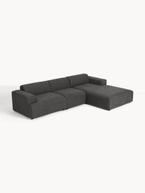 Ecksofa Melva (4-Sitzer), Bezug: 100 % Polyester Der strap, Gestell: Massives Kiefern- und Fic, Webstoff Anthrazit, B 319 x T 195 cm, Eckteil links